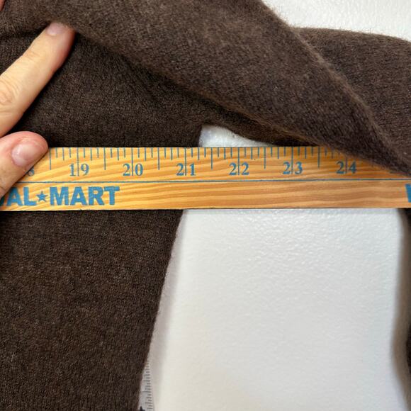 Halogen Cashmere v neck brown sweater Large - Picture 5 of 11